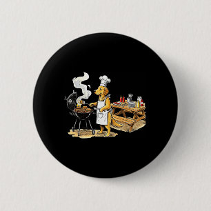 Lustiger Golden Retriever Koch Bbq Grilling Hundel Button
