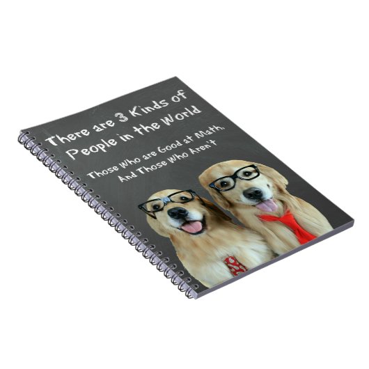 Lustiger golden retriever-Mathe-Witz Notizblock (Rechte Seite)