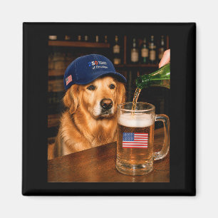 Lustiger Golden Retriever-Meme trinkt Bier 250. Magnet