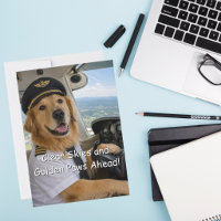 Lustiger Golden Retriever Pilot Aviation Hund Gebu