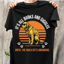 Lustiger Golden Retriever Retro-Sonnenuntergang Pe T-Shirt
