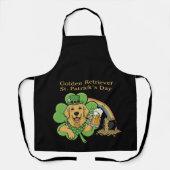 Lustiger Golden Retriever St. Patrick's Day Leprec Schürze (Vorderseite)