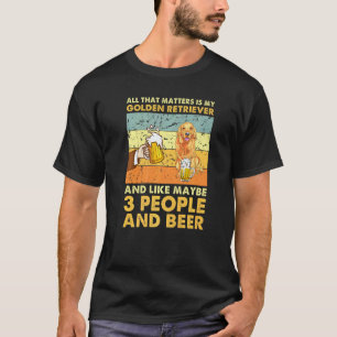 Lustiger Golden Retriever Und Bier Vintage T-Shirt