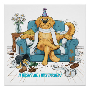 Lustiger Golden Retriever Unordentlicher Geburtsta Poster