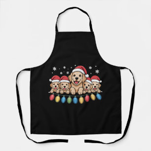 Lustiger Golden Retriever Weihnachts-Welpe Hund Schürze