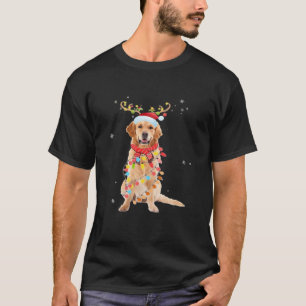 Lustiger Golden Retriever Weihnachtsbaum Santa Ren T-Shirt