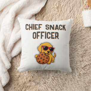 Lustiger Golden Retriever Welpe als Chief Snack Of Kissen
