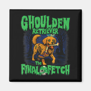 Lustiger Golden Retriever Zombie Halloween, Soky G Magnet