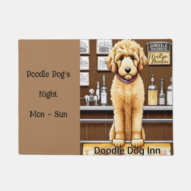 lustiger Goldendoodle-Hund neutral Fußmatte (Vorderseite)