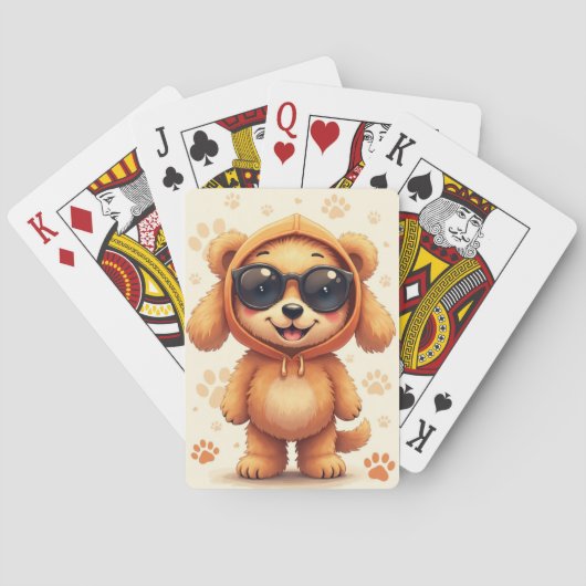Lustiger Goldendoodle Kawaii Hund Spielkarten (Rückseite)