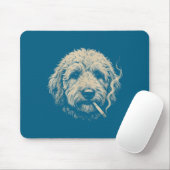 Lustiger Goldendoodle-Meme Hund raucht Zigarette Mousepad (Mit Mouse)