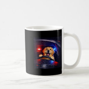 Lustiger Goldendoodle trinkt eisgekühlten Kaffee T Kaffeetasse