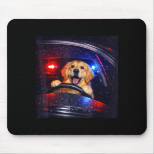Lustiger Goldendoodle trinkt eisgekühlten Kaffee T Mousepad