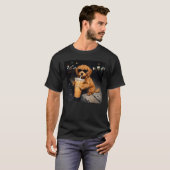 Lustiger Goldendoodle trinkt Eiskaffee T-Shirt (Vorne ganz)