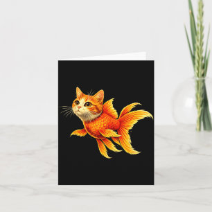 Lustiger Goldfisch-Katzen-Hybrid, niedliches Tier- Karte