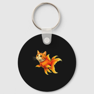 Lustiger Goldfisch-Katzen-Hybrid, süßes Tier-Meme Schlüsselanhänger