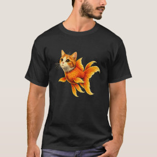 Lustiger Goldfisch-Katzen-Hybrid Süßes Tier Meme T-Shirt