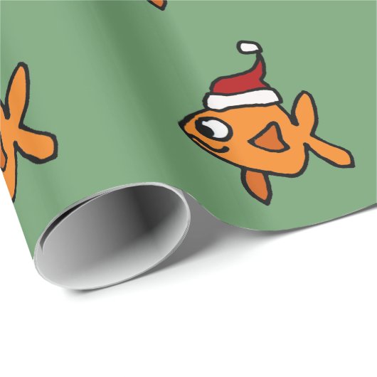 Lustiger Goldfish in der Geschenkpapier (Rolleneckpunkt)