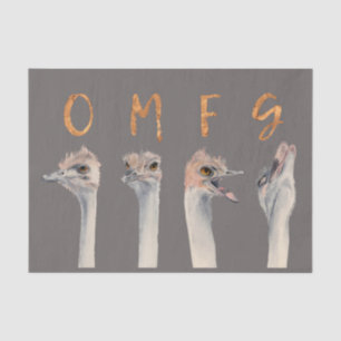 Lustiger GoldSchriftart der Ostrich-Vogel- OMFG Seidenpapier