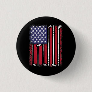 Lustiger Golf Amerikanischer Flagge Golfspieler Vi Button