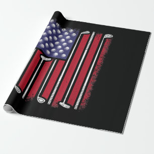 Lustiger Golf Amerikanischer Flagge Golfspieler Vi Geschenkpapier