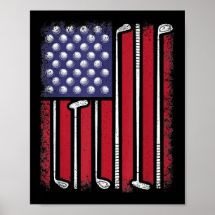 Lustiger Golf Amerikanischer Flagge Golfspieler Vi Poster