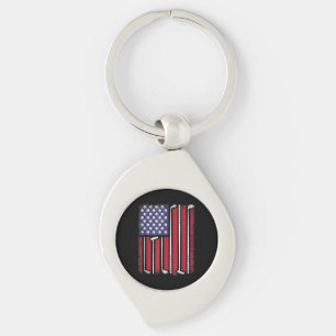 Lustiger Golf-Amerikanischer-Flagge-Golfspieler-Vi Schlüsselanhänger