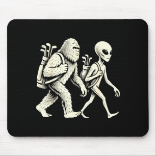 Lustiger Golf Bigfoot Sasquatch Alien Ufo Golfer Mousepad