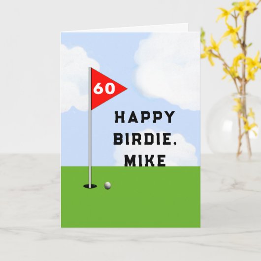 Lustiger Golf-Geburtstag Karte (Gelbe Blume)