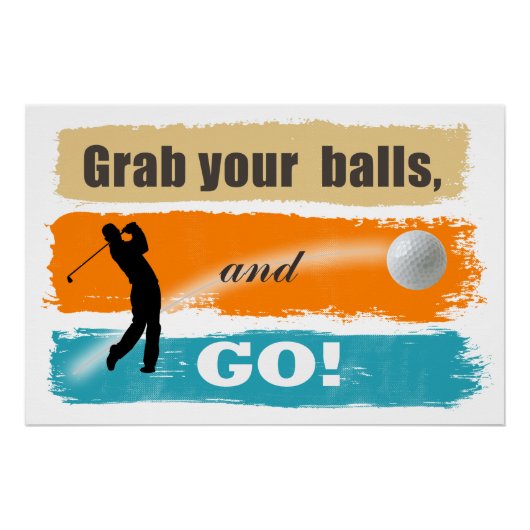 Lustiger Golf Greift eure Bälle ID466 Poster (Vorderseite)