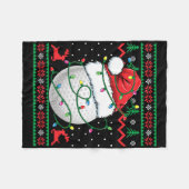 Lustiger Golf hässlicher Weihnachtspullover Damen Fleecedecke (Vorderseite (Horizontal))