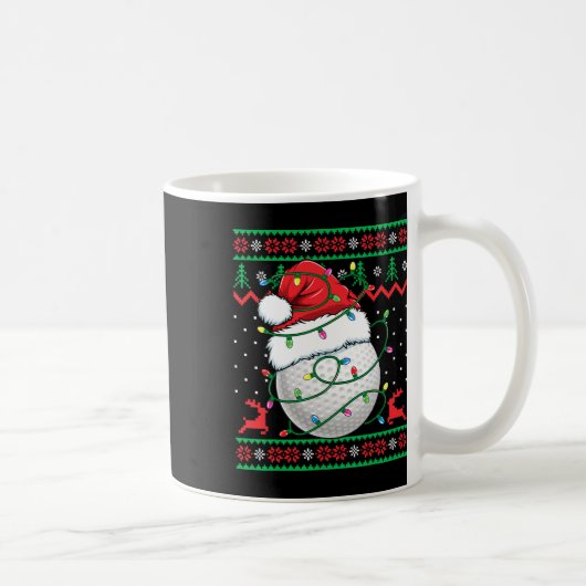 Lustiger Golf hässlicher Weihnachtspullover Damen Kaffeetasse (Rechts)