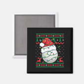 Lustiger Golf hässlicher Weihnachtspullover Damen Magnet (Vorderseite/Rückseite)