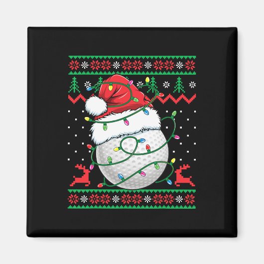Lustiger Golf hässlicher Weihnachtspullover Damen Magnet (Vorne)