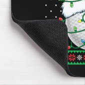 Lustiger Golf hässlicher Weihnachtspullover Damen Mousepad (Ecke)