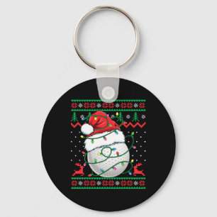 Lustiger Golf hässlicher Weihnachtspullover Damen Schlüsselanhänger