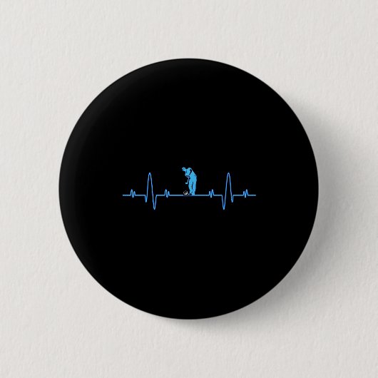 Lustiger Golf Herzschlag - Golfer Männer Frauen Co Button (Vorderseite)