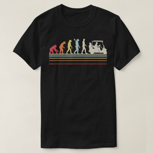 Lustiger Golf Retro-Stil Evolution des Menschen T-Shirt (Design vorne)