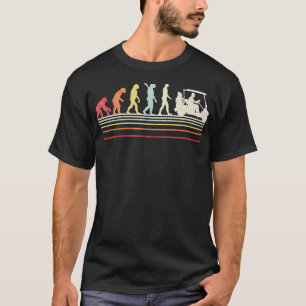 Lustiger Golf Retro-Stil Evolution des Menschen T-Shirt