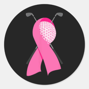 Lustiger Golf Rosa Band Brustkrebsbewusstsein Aufd Runder Aufkleber