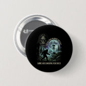 Lustiger Golf spielender Bigfoot-Disc-Golf-Spieler Button (Vorne & Hinten)