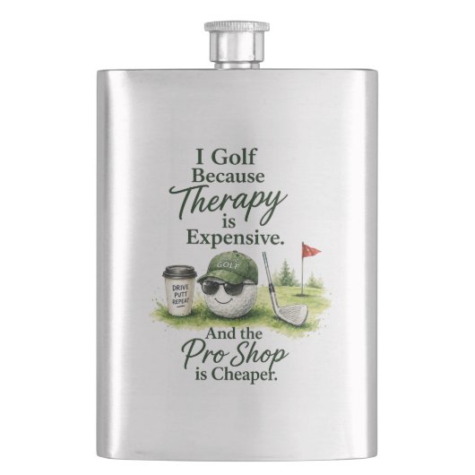 Lustiger Golf-Spruch für Golfer-Heimdekoration Flachmann (Vorderseite)
