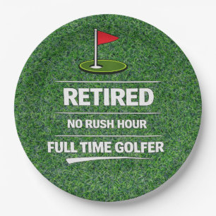 Lustiger Golf-Spruch Golf-Renteneintritt Pappteller