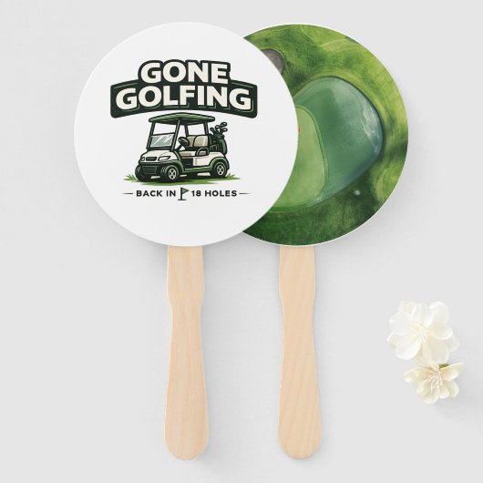Lustiger Golf-Spruch Golf-Rentner Fächer (Vorne und Hinten)