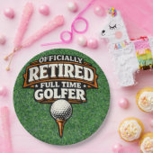 Lustiger Golf-Spruch Golf-Rentner Pappteller (Party)