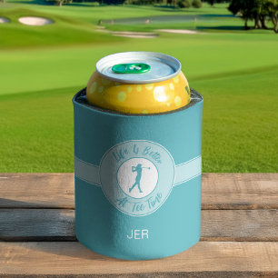 Lustiger Golf-Spruch Leben Tee-Zeit Monogramm Teal Dosenkühler