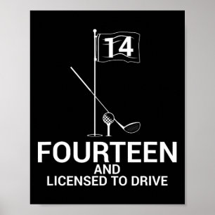 Lustiger Golf Spruch Teenie Golfer 14. Geburtstag Poster
