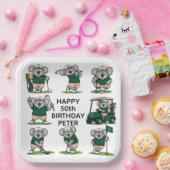 lustiger Golf-und-Koalas Pappteller (Party)