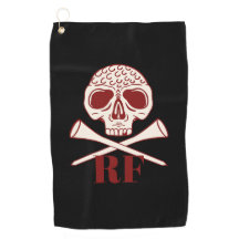 Lustiger Golf-Vater-Monogramm Retro-Totenkopf gekr