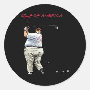 Lustiger Golf Von Amerika Donald Trump Mexiko Golf Runder Aufkleber